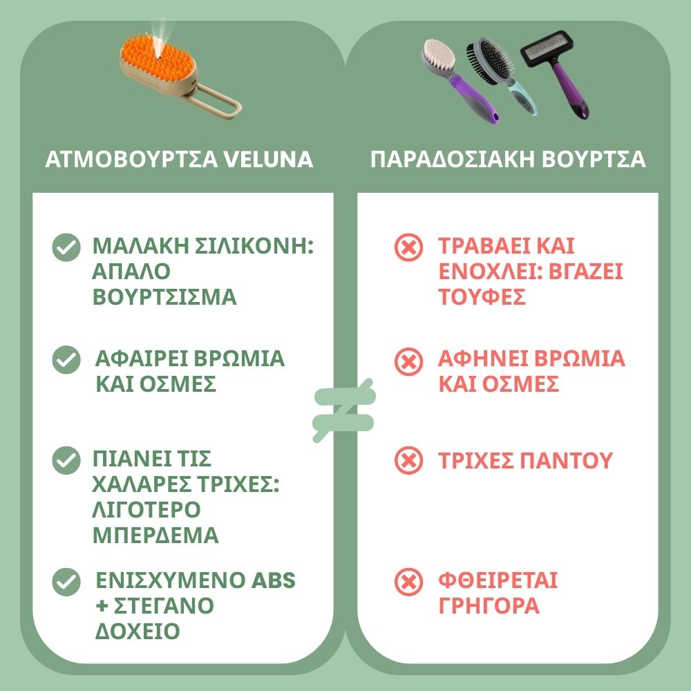 Πολυχρηστική Βούρτσα Ατμού 4‑σε‑1 για γάτες