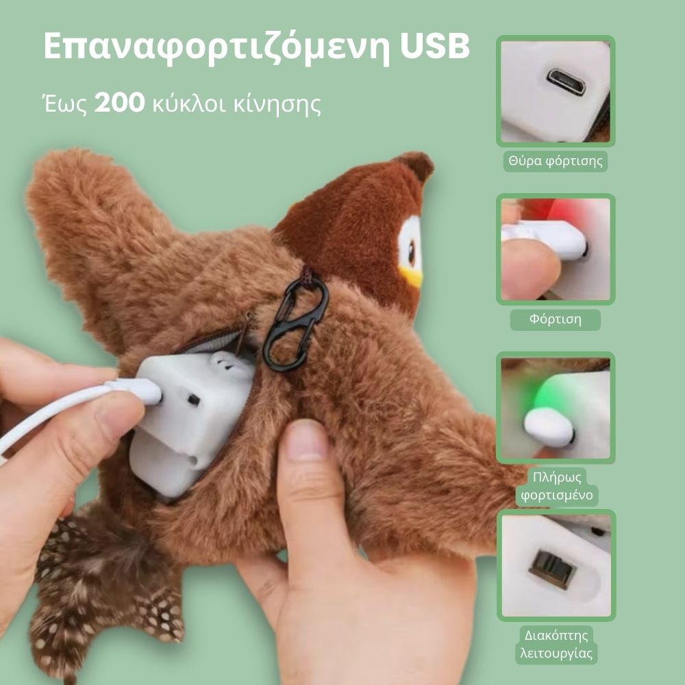 Διαδραστικό παιχνίδι πουλί για γάτες