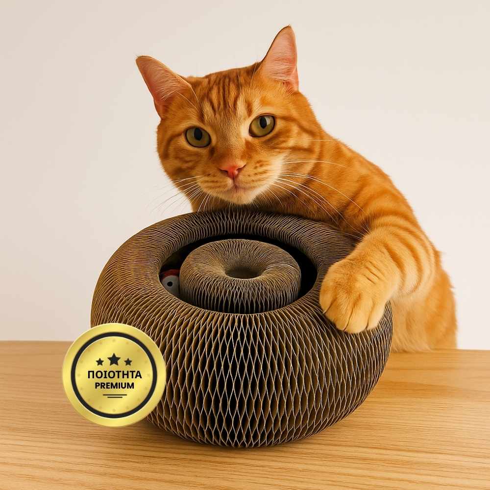 Διαδραστικό ξυστράκι γάτας με μπάλα συμπεριλαμβανόμενη